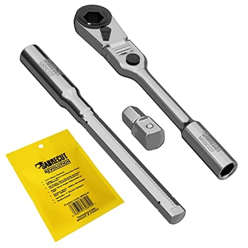 Image of SabreCut 1 x MRSC07 7-in-1 Flex Head 6.3mm 1/4" HEX Magnetic Mini Micro Ratchet with Extension Bar & 1/4" Square Drive Socket Adapter Stainless Steel 60 Tooth Gear Hand Ratchet