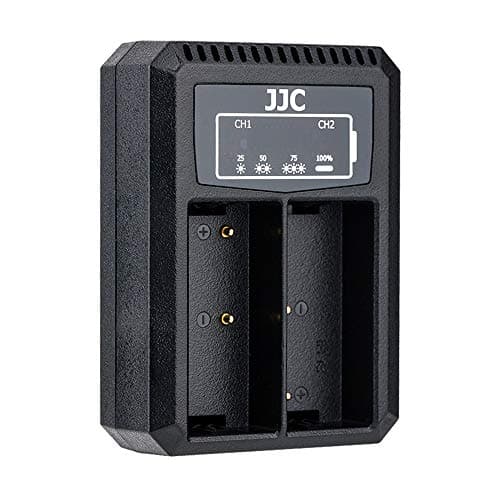 Image of JJC USB Dual Battery Charger for Olympus OM-D E-M1X, E-M1 Mark II, E-M1 Mark III etc. Cameras for Olympus BLH-1 Battery