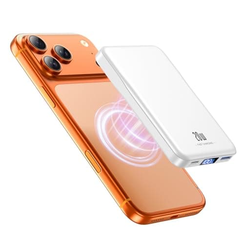 Image of For Magsafe Power Bank, 10000mAh Wireless Portable Charger, Magnetic Power Bank Battery Pack with 20W PD USB-C Fast Charging, Travel Essential Charger Compatible with iPhone 17/16/15/14/13/12, White