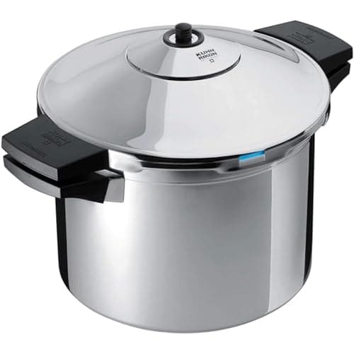 Image of Kuhn Rikon Pressure Cooker Duromatic Inox 4L/24cm Food Steamer with Side Grips. Multi Cooker Hotpot with Auto Lock Lid. Stainless Steel Pot. Instant Cook Pot – 10 Year Kuhn Rikon Cookware Guarantee