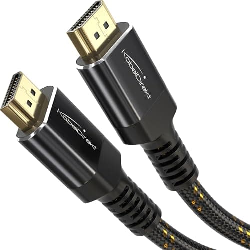 Image of KabelDirekt – 8K/4K HDMI 2.1 Cable – 2m – Break-Resistant Metal Connectors and Braided Jacket (8K@60Hz, Ultra High Speed/48G, Latest Standard, Ideal for PS5/Xbox, Monitor/TV/Projector, Black)