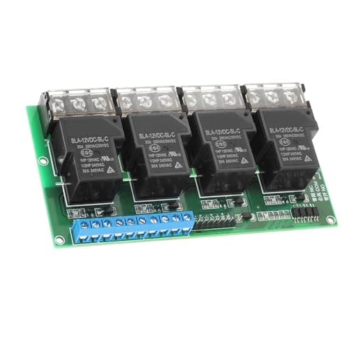Image of 4-Channel Relay Board Module for & – DC 12V, 30A High-Power Control Board with Optocoupler Isolation & Breadboard-Friendly Design