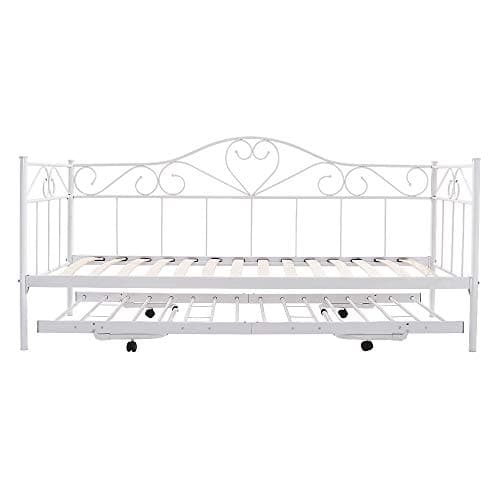 Image of Panana Day Bed Single Bed Sofa Metal Bed Frame Stylish 2 in 1 (White, Daybed 02 Only)