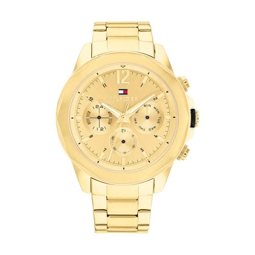 Image of Tommy Hilfiger Analogue Multifunction Quartz Watch for Men with Gold Colored Stainless Steel Bracelet - 1792060
