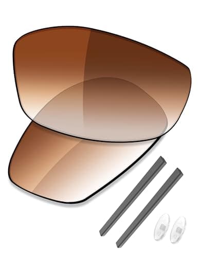 Image of Saucer Premium Replacement Lenses & Rubber Kits for Oakley New Whisker OO4141 Sunglasses High Defense - Brown Gradient Tint Non Polarized