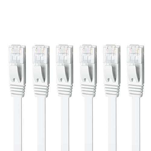 Image of Yauhody Network Cable 1m 6-Pack, TIA/EIA 568-C.2 Certified CAT6 Ethernet Cable,Shielded Pure Copper Snagless RJ45 Patch Cable for Modem, Router, Computer(1m 6-Pack White)