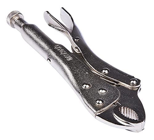 Image of Amtech 250 mm (10 in) Locking Grip Pliers, Curved Serrated Jaws, Nickel Plated, Quick Release, High Clamping Force