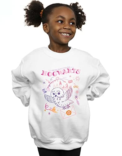 Image of Harry Potter Girls Owl Letter Sweatshirt White 7-8 Years