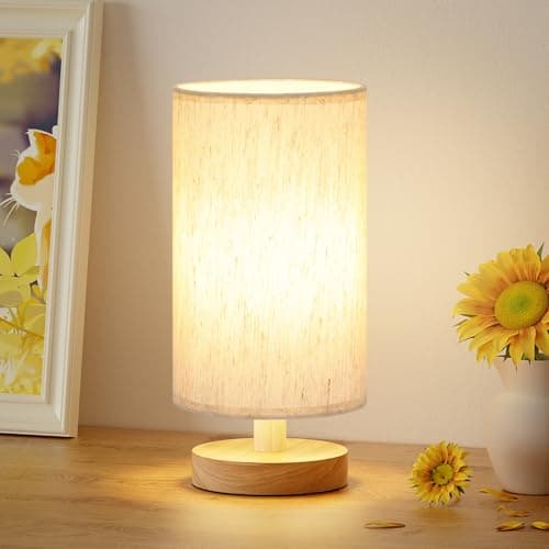 Image of Aooshine Bedside Lamps, 3000K Warm White Table Lamp, Small Lamps for Living Room - Simple Bed Lamp Desk Lamps with Button Switch for Kids Room, Study, Dorm, Office, Shelves(Bulb Included)