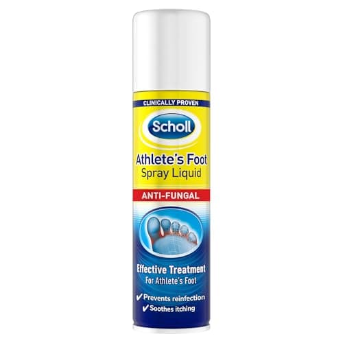 Image of Scholl Athlete's Foot Spray, 150ml - Antifungal Treatment, Clinically Proven with Tolnaftate, Fast-Acting Spray for Athlete's Foot Relief, Eliminates Fungus, Soothes Itching & Burning (Pack of 1)
