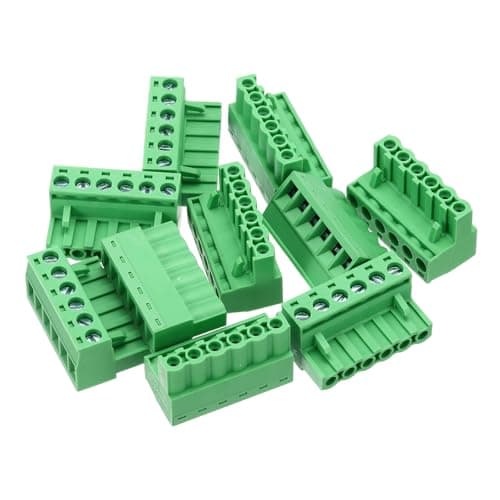 Image of sourcing map 10PCS 6-Pin PCB Mount Screw Terminal Block Connectors 5.08mm/0.2inch Pitch Circuit Board Connectors for Home Appliances, Industrial Projects