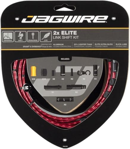 Image of Jagwire Elite Link Shift/Gear Cable Kit (x2 Cables) - Red