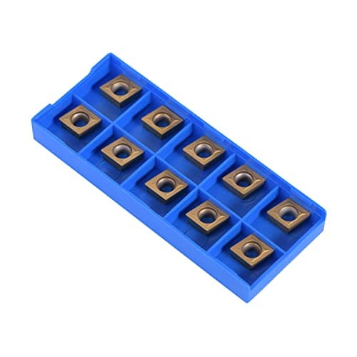 Image of 10pcs CNC Carbide Insert Cutters, Indexable Lathe Milling Inserts Turning Tools with Box for Steel Half Cutting CCMT09T304 CCMT32.5