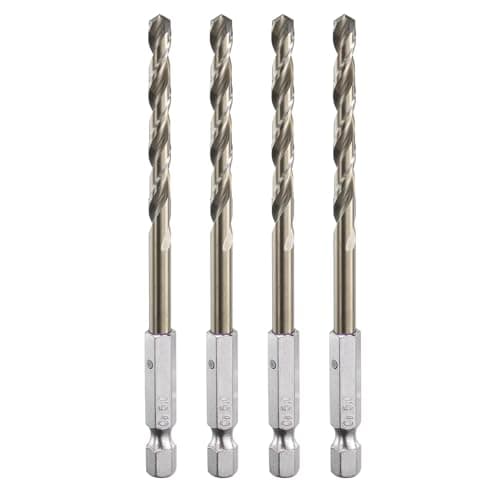 Image of sourcing map 4pcs M35 High Speed Steel Cobalt Twist Drill Bit 5mm/0.04" Dia with Quick Change 1/4" Hex Shank Jobber Drill Bit for Metal, Steel, Copper, Aluminum, Zinc Alloy