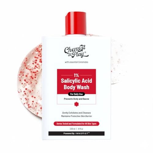 Image of Chemist at Play 1% Salicylic Acid Body Wash Prevents Back & Body Acne, Smoothes Uneven Skin | For Normal & Dry Skin | Paraben & SLS Free Perfect for Men & Women 7.9 oz