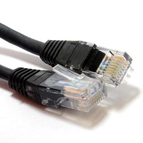 Image of kenable Black Network Ethernet RJ45 Cat5E-CCA UTP PATCH 26AWG Cable Lead 5m