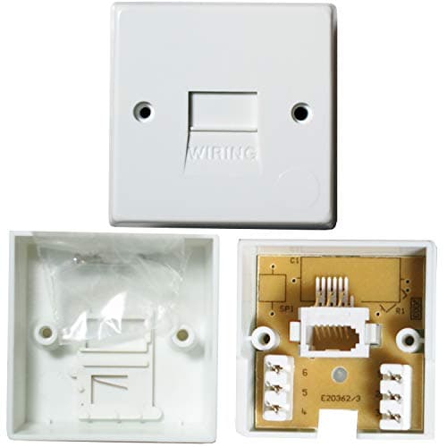 Image of BT/PABX Extension Telephone Wall Socket - IDC Terminal - Secondary Face Plate 1/3A - Loops