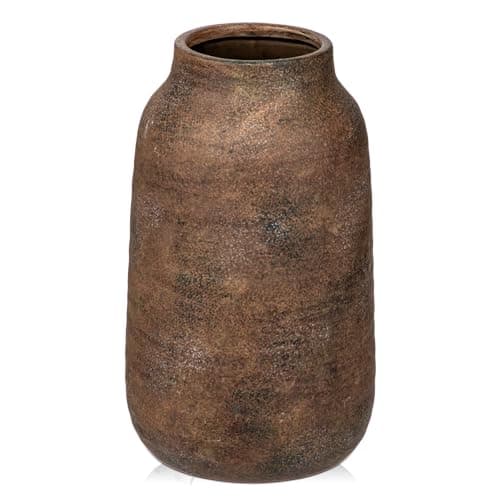 Image of Briful 11" Tall Ceramic Vase for Flowers, 28cm Tall Vases Rustic Bronze Vases, 4-inch Opening Large Flower Vase for Pampas, Dry Plants, Fresh Flowers, Home Kitchen Decor