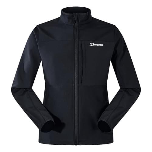 Image of Berghaus Men's Ghlas 3.0 Softshell Jacket | Water and Wind Resistant Softshell Jacket, Black/Black, XS