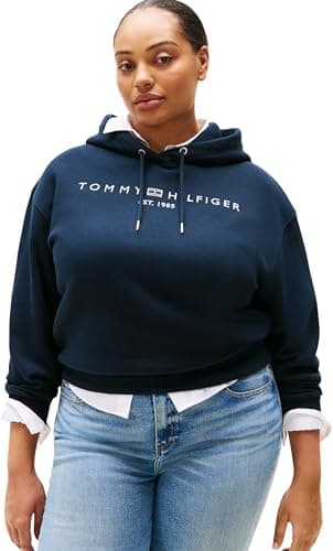 Image of Tommy Hilfiger Women’s Corp Logo Hoodie, Blue (Dark Night Navy), 24