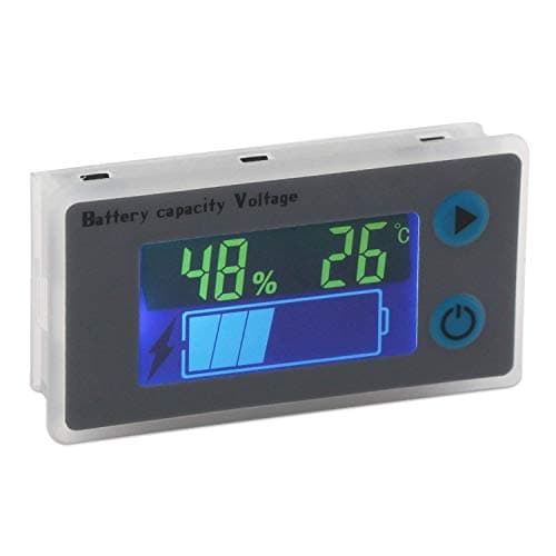 Image of DollaTek Battery Capacity Monitor 10-100V Programmable Battery Level Voltage Temperature Meter Gauge 12V 24V 36V 48V LCD Display Percentage Indicator Tester Electric Quantity Detector