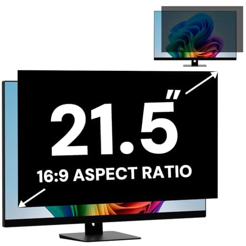 Image of FYJRCY 21.5 Inch Computer Monitor Privacy Screen Filter for 16:9 Aspect Ratio Monitor, Removable Computer Screen Privacy Shield and 21.5 Inch Anti Blue Light Glare Filter