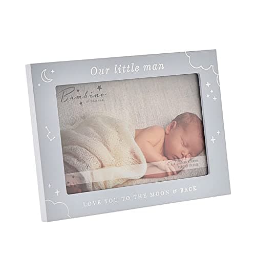 Image of Baby 6" x 4" Photo Frame by Bambino Moon and Stars - Our Little Man/Blue