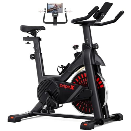 Image of 2026 New Dripex Exercise Bike for Home Use, Super Quiet Spin Bike Indoor Cycling Stationary Bike With LCD Momitor & Tablet Holder, Gym Bike for Home Training Cardio, 350lb Capacity(Black)