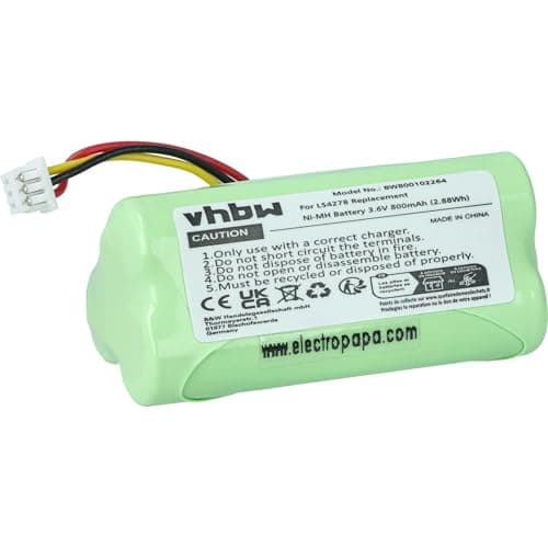 Image of vhbw Battery compatible with Symbol LS4278 Barcode Scanner POS (800 mAh, 3.6 V, NiMH) - Replacement for BTRY-LS42RAA0E-01, BTRY-LS42RAAOE-01, 82-67705-01