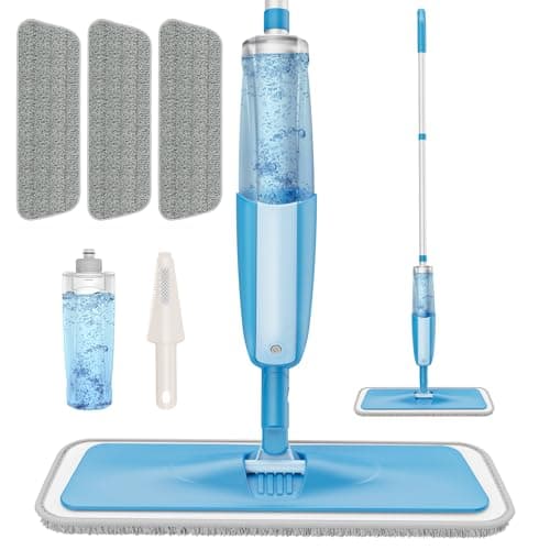 Image of PAPCLEAN Spray Mops for Cleaning Floors - Floor Mop with 3 Microfibre Pads Reusable Bottle for Household Wet Dry Hardwood, Laminate, Hard Floors Kitchen Bathroom Cleaning