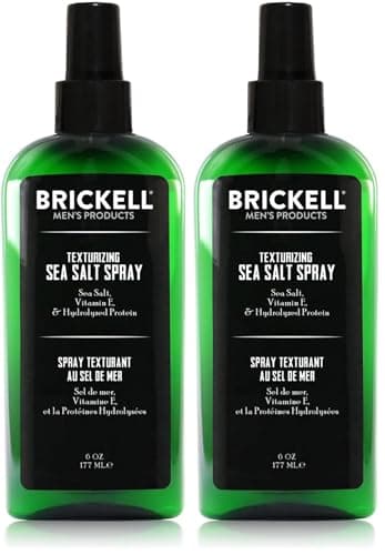 Image of Brickell Men's Texturizing Sea Salt Spray for Men, Natural & Organic, Alcohol-Free, Lifts and Texturizes Hair for a Beach or Surfer Hair Style, 177 ml (Pack of 2)