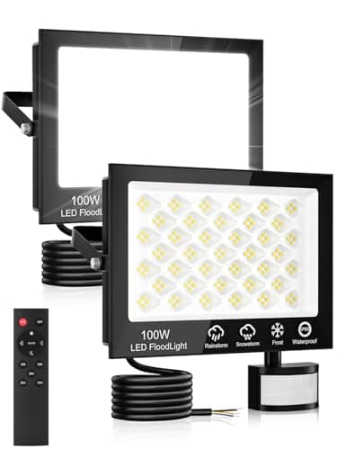 Image of Litglobe Security Lights Outdoor Motion Sensor,100W 10000LM PIR Security Light with Remote Control,6500K Cool White Motion Sensor Lights Outdoor,IP66 Waterproof LED Floodlight for Garden Yard Garage