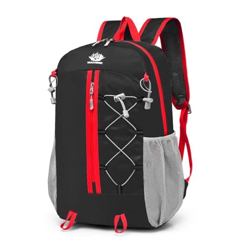 Image of flintronic Lightweight Hiking Backpack, 30L Foldable Waterproof Rucksack, Back Pack Rucksack for Men Women Kids, Walking Backpack for Outdoor Sports, Hiking, Travelling, Camping, Black
