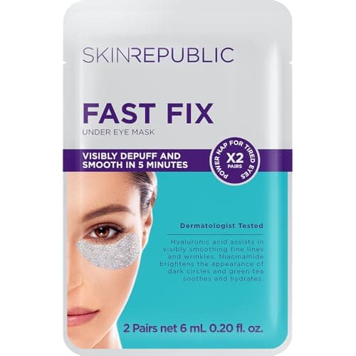 Image of Skin Republic Fast Fix Under Eye Mask | Visibly Depuff & Smooth Under Eyes in 5 Minutes | Reduces Dark Circles, Puffiness & Wrinkles | Hydrating & Firming Under-Eye Treatment (2 Pairs)