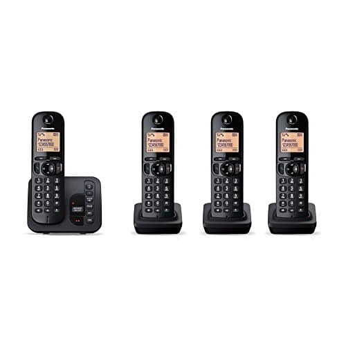 Image of Panasonic Kx-Tgc224Eb Dect Cordless Phone With Answering Machine, Black