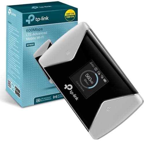 Image of TP-Link M7650 4G+ Cat11 Portable WiFi, Mobile WiFi Hotspot Works up to 15 Hours, Travel 4G Router, SD Card Slot, Unlocked 600 Mbps LTE-Advanced MiFi, Share up to 32 Devices, Easy App Management