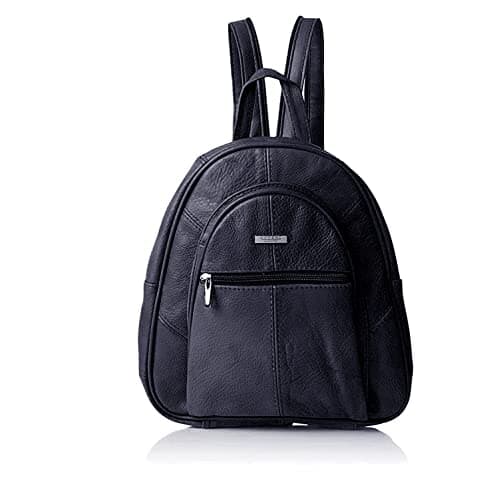 Image of Woodland Leathers women's fashion backpacks small black backpacks for women with anti theft zipper and hand bag handle, 2 in 1 Sling Backpack (Navy)