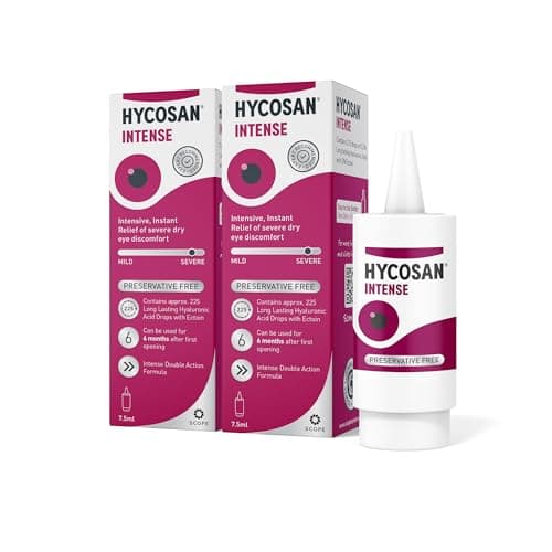 Image of Hycosan Intense Twin Pack - Eye Drops for Long-Lasting Intensive Lubrication & Instant Relief for Itchy, Burning Sensations and Severe Dry Eyes - Preservative Free - 2x225 Measured Doses