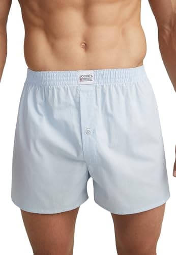 Image of Jockey Men's Boxer Woven - 3 Pack, Shirting Blue, XL