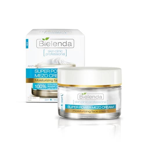 Image of Bielenda Professional Mezo Hydrating Anti-Wrinkle Cream with Hyaluronic Acid, Anti-Ageing Treatment, All Skin Types, Day/Night, 50 ml