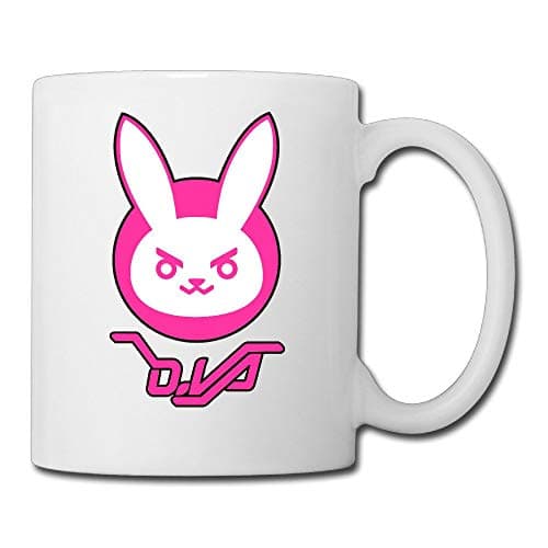 Image of YellowNN Overwatch D.Va Bunny Logo Coffee/Tea Mugs 11 Oz, White