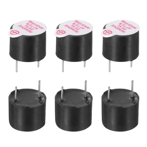 Image of sourcing map 6 Pcs Active Buzzer DC 3V 12x9.5mm 7.6mm Pitch Electric Tone Buzzer Alarm Piezo Beep Sounder Continuous Sound Beep for Computer Physics Circuits Alarm Safety Warehouse House Shop