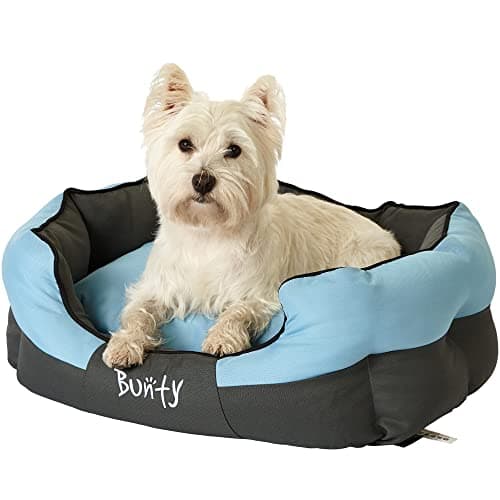Image of Bunty Anchor Sofa Dog Bed, Medium - Plush Cushioning & High Sides - Water Resistant, Anti Anxiety, Indoor & Outdoor Suitable, Washable Pet Bed - Medium, Blue