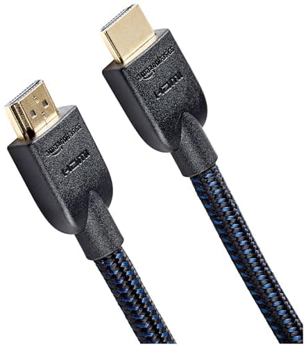 Image of Amazon Basics HDMI Cable, 18Gbps High-Speed, 4K@60Hz, 2160p, Nylon-Braided Cord, Ethernet Ready, 3 m, Black