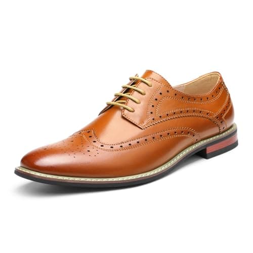 Image of DREAM PAIRS Men's Wingtips Dress Shoes Brogues Derbys PRINCE-03 Brown Size 12 US/ 11 UK