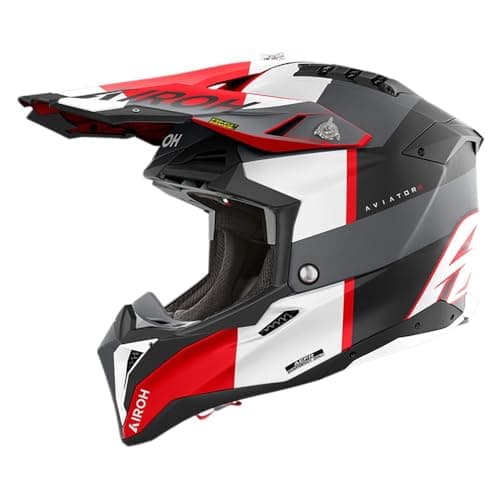 Image of AIROH AVIATOR 3 MONARCH GREY/RED MATT L