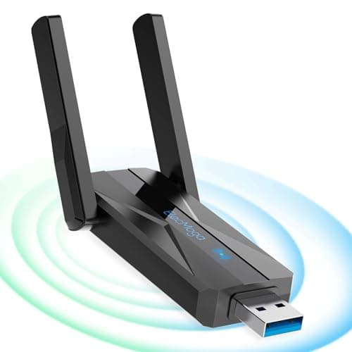 Image of ElecMoga Wifi Dongle, 1300Mbps Wifi Adapter High Gain USB 3.0 5dBi Dual Band 2.4GHz/5GHz USB Wireless for PC/Desktop/Tablet/Laptop, Supports Windows 11/10/8/7/Vista/XP, Mac OS 10.9-10.15