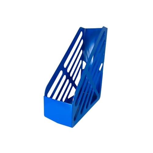 Image of Deflecto Essential Range Maxi Magazine File Holder - Blue - Plastic Magazine Files Folder Holder - Magazine Rack - Document Holder - Magazines File Storage - Desk File Organiser - Magazine Holders