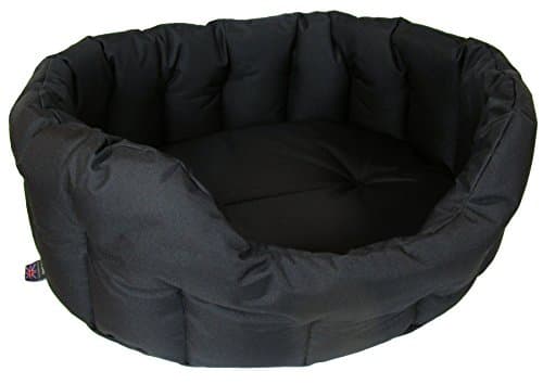 Image of P & L Superior Pet Beds Heavy Duty Oval Waterproof Softee Bed, Jumbo, 97 x 74 x 25 cm, Black