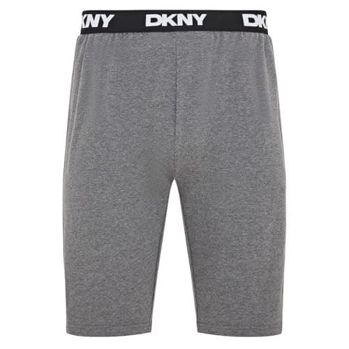 Image of DKNY Lions Lounge Shorts for Men | 100% Cotton | Mens Shorts for Lounging, Working Out | Elasticated Waist with Pockets | Charcoal Grey, S